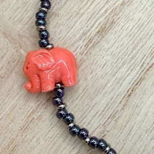 Lucky Pink Jade Elephant Stretch Bracelet